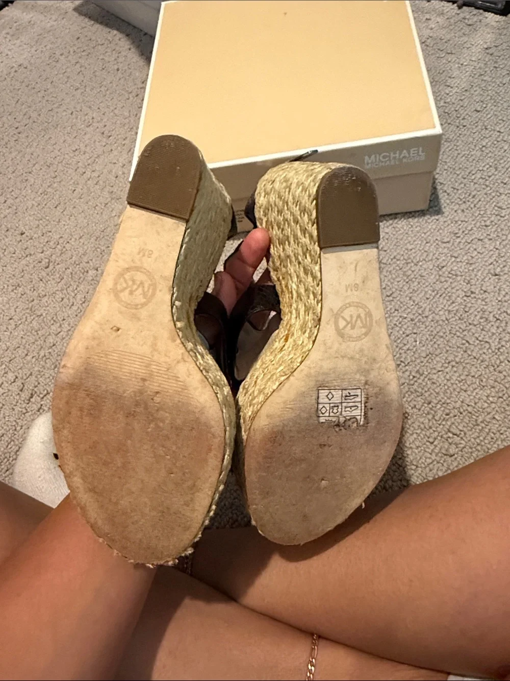 Michael Kors Black Faux-Snake Espadrille Wedge Sandals